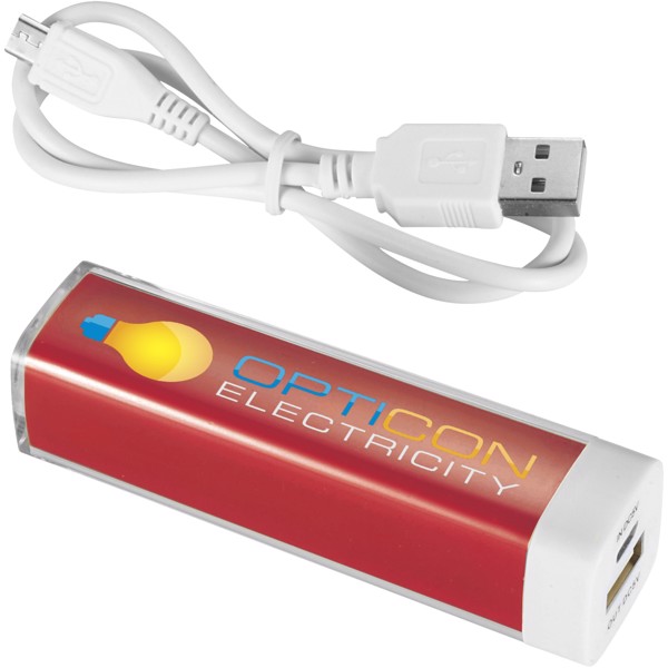 Powerbanka Flash, 2 200 mAh - Červená s efektem námrazy