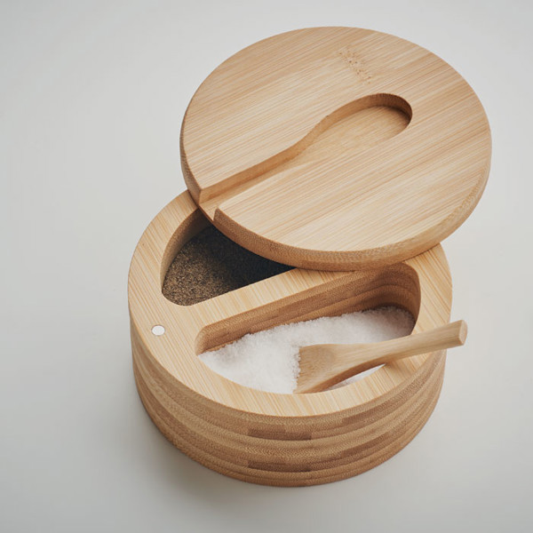 Salt and pepper bamboo box S&P