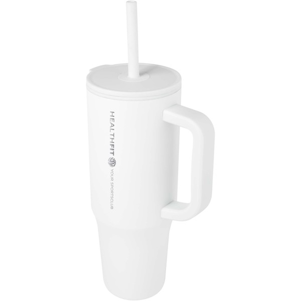 Brady 900 ml RCS certified insulated tumbler with silicone straw - White