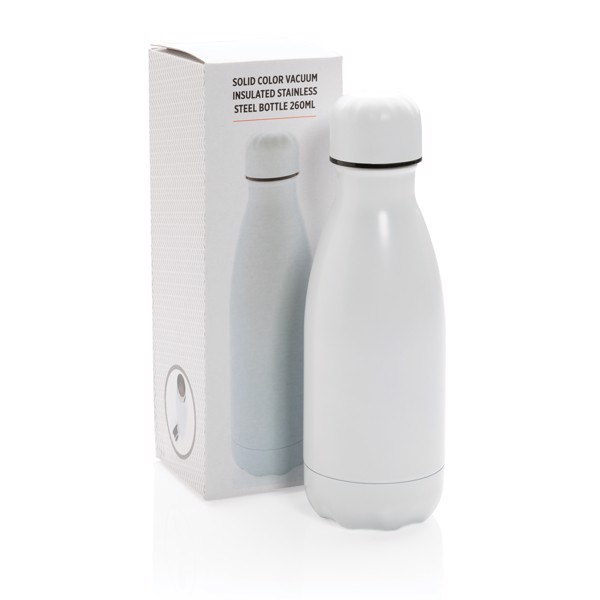 Solid colour vacuum stainless steel bottle 260ml - White