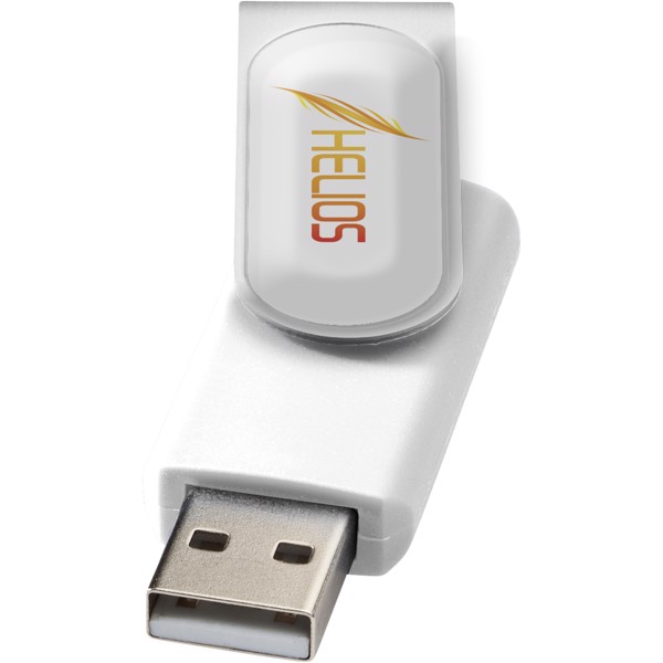 USB disk Rotate-doming, 4 GB - Bílá / Stříbrný
