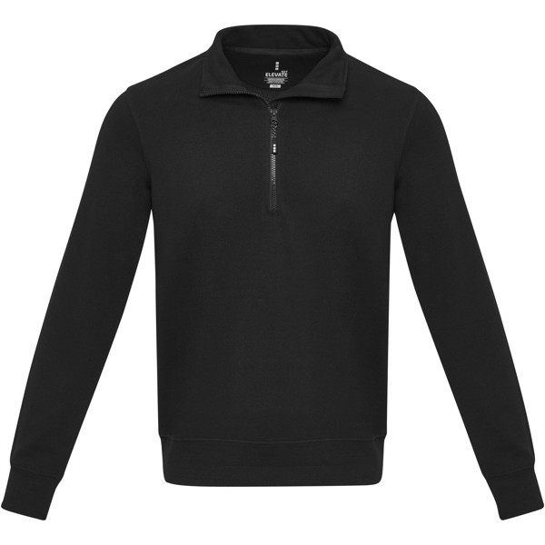 Tin unisex Aware™ recycled quarter zip sweater - Black / 2XS