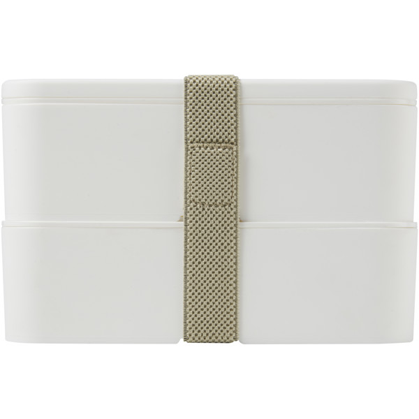 MIYO 700+700 ml double layer lunch box - White / White / Pebble Grey