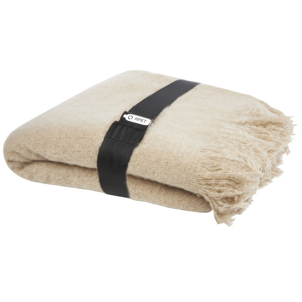 Manta de mohair y RPET "Ivy" - Beige