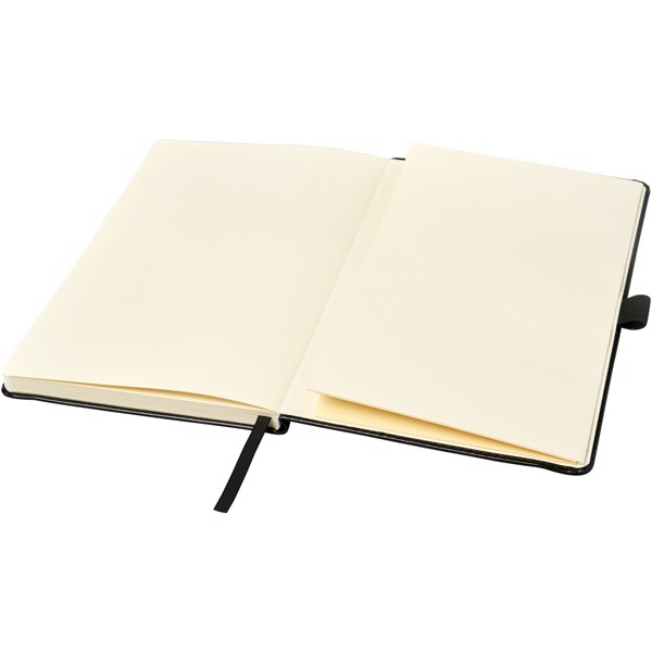Coda A5 leather look hard cover notebook - Solid black