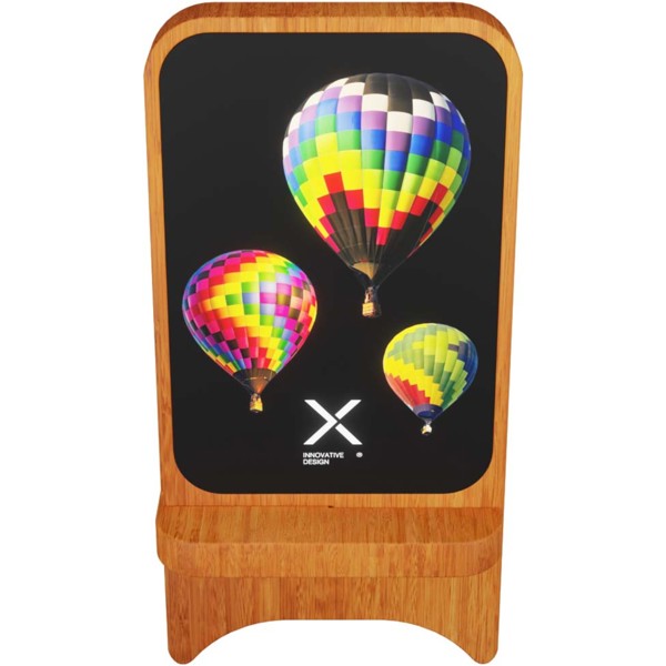 Cargador inalámbrico de madera de 10 W luminoso "SCX.design W16"