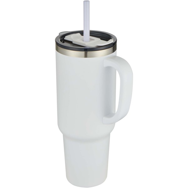 Sydney 1200 ml double wall RCS certified copper vacuum insulated tumbler with straw - White