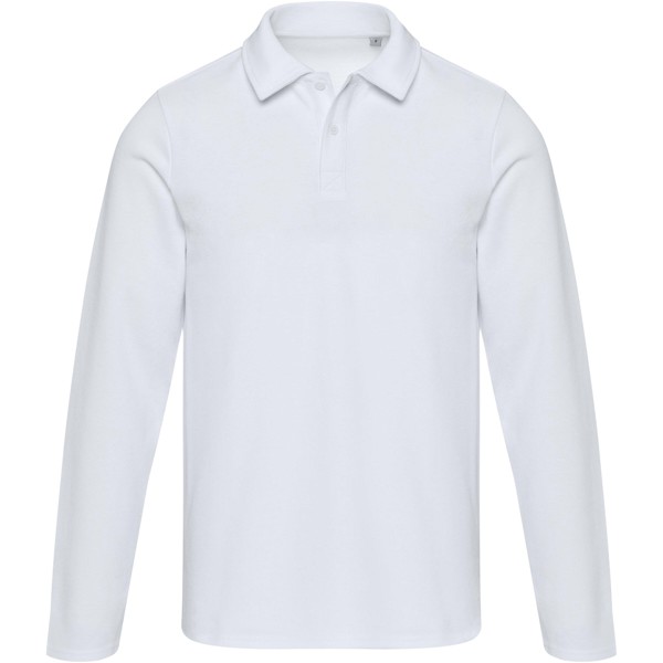 Apollo long sleeve unisex polo - White / 3XS