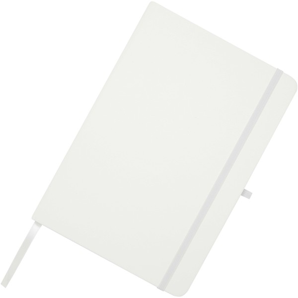 Teak A5 recycled hard cover notebook with lined pages - White