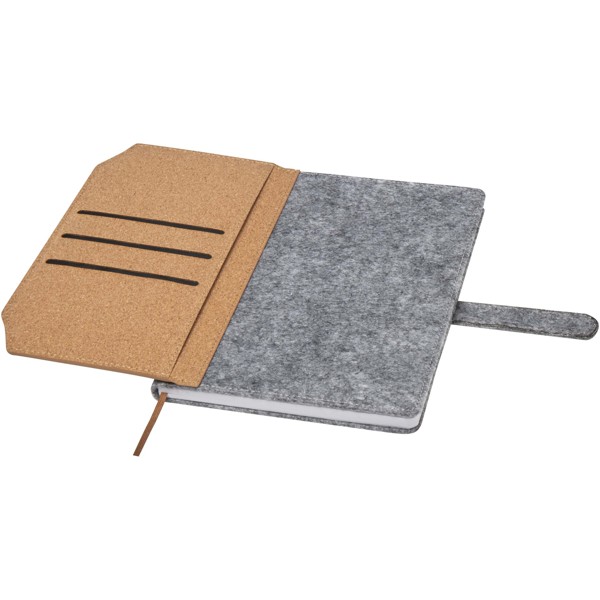 Viviana A5 recycled felt and cork notebook