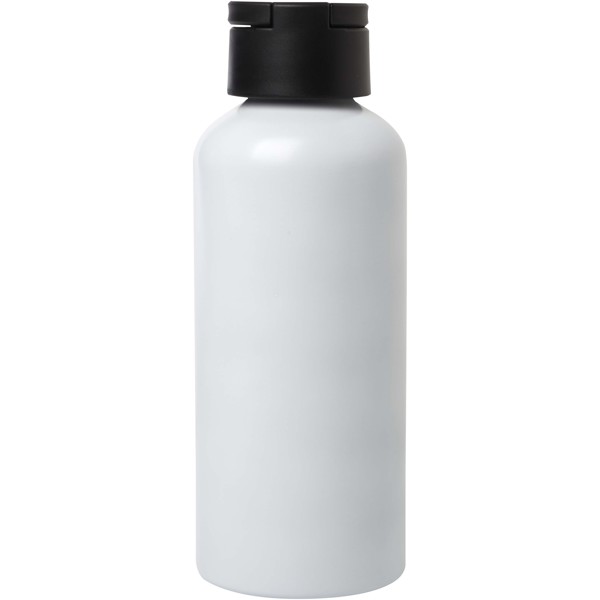 Trinity 600 ml RCS certified recycled aluminium water bottle with RPET lid - White