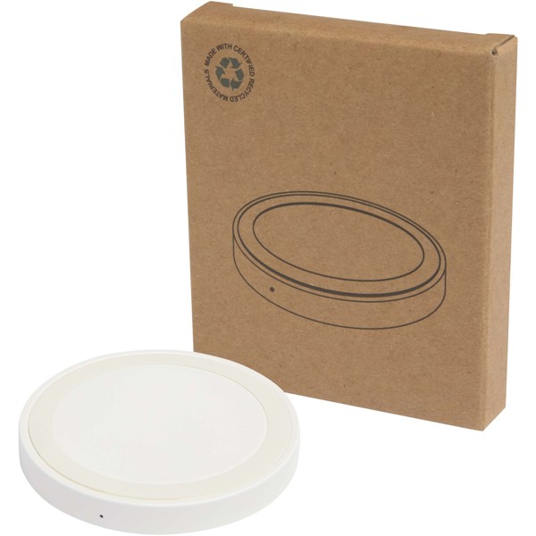Freal 15W recycled plastic wireless charging pad - White