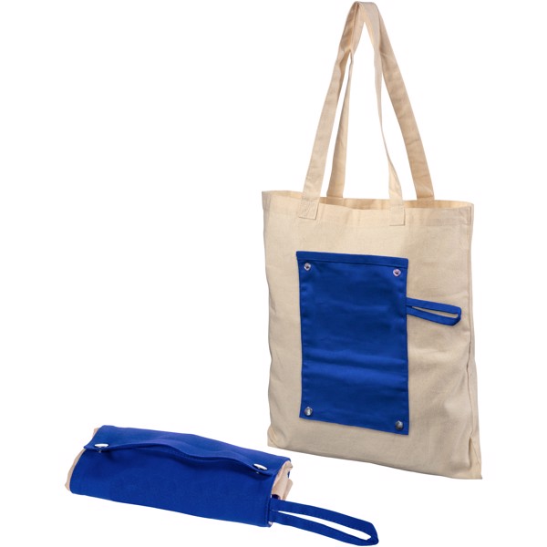 Bolsa Tote de algodón de 180 g/m² enrollable con botones "Snap"