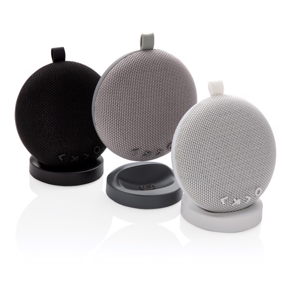 Wireless charging and speaker base with USB