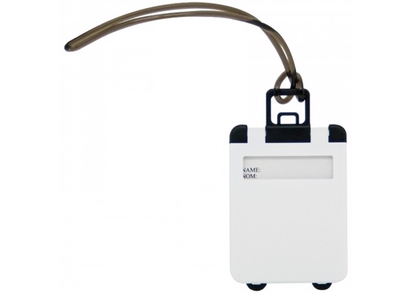 Luggage tag in suitcase shape