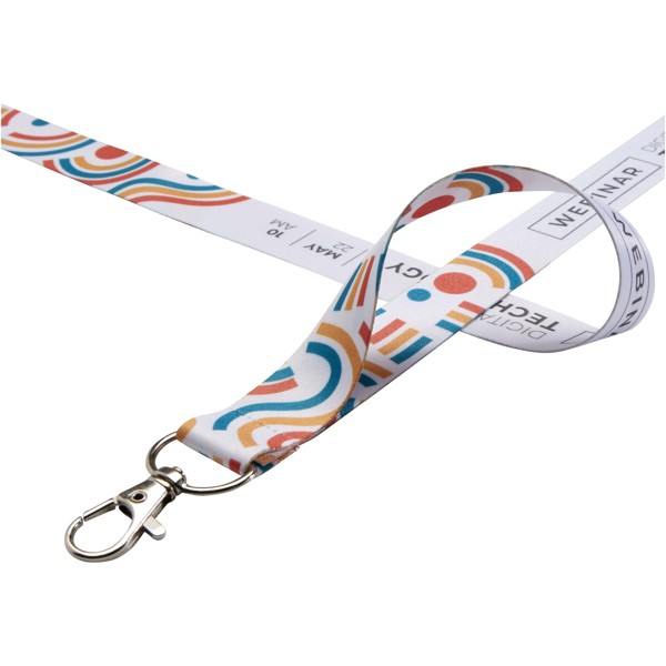 Addie sublimation lanyard with safety breakaway - White / White / 25mm
