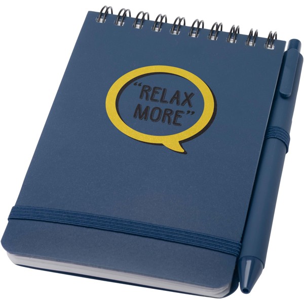 Thalaasa A6 hard cover ocean-bound notebook with ballpoint pen (black ink) - Ocean Blue