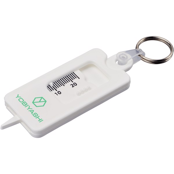 Kym tyre tread check keychain - White
