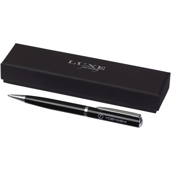 City lacquered ballpoint pen - Silver / Solid black