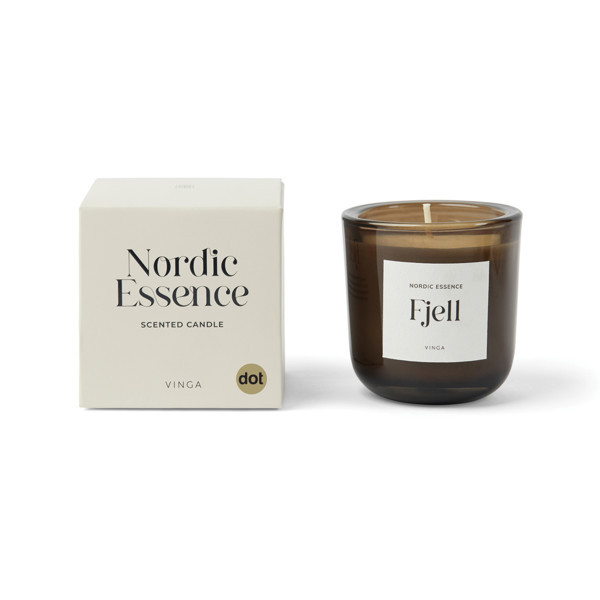 Nordic essence scented candle small - Off White / Dark Brown