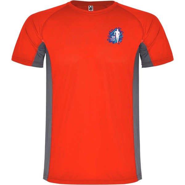 Shanghai short sleeve men's sports t-shirt - Red / Dark Lead / roly-M