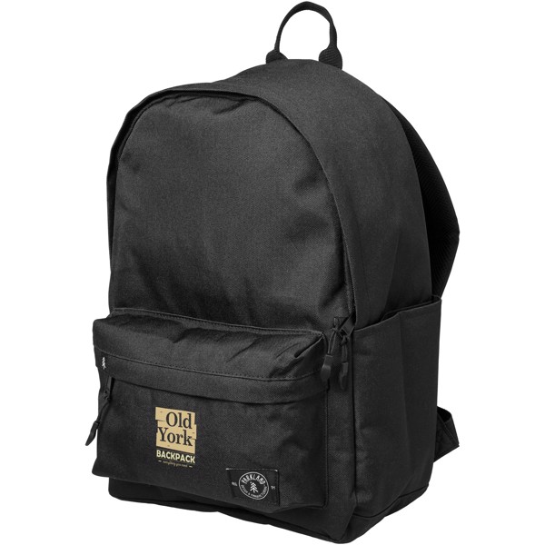 Vintage 13" RPET laptop backpack - Solid black