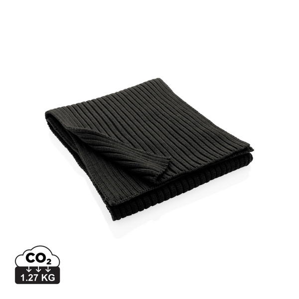 Impact AWARE™ Polylana® knitted scarf 180 x 25cm - Black