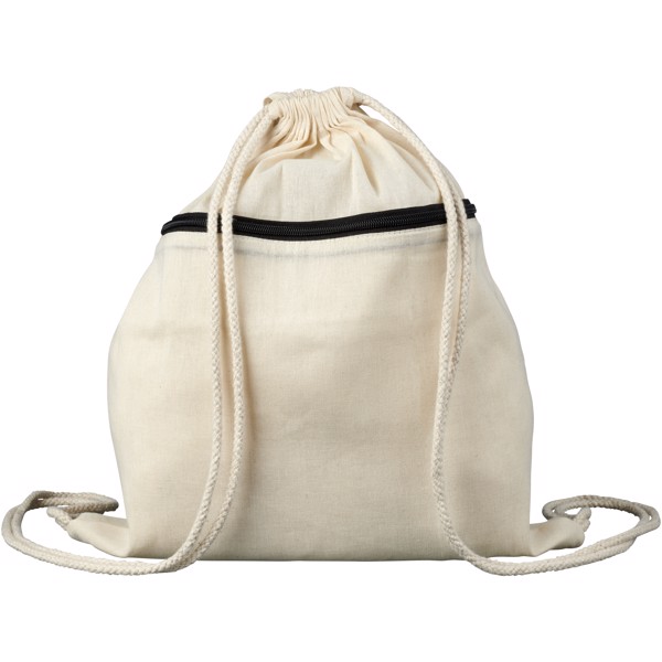 Oregon zippered drawstring backpack - Natural / Solid black