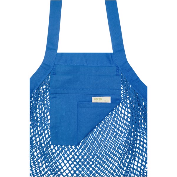 Bolsa Tote de malla de algodón orgánico con certificado GOTS de 100 g/m² "Pune" - Process blue