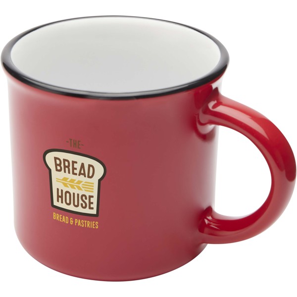 Bari 240 ml ceramic mug with glossy finish - Red