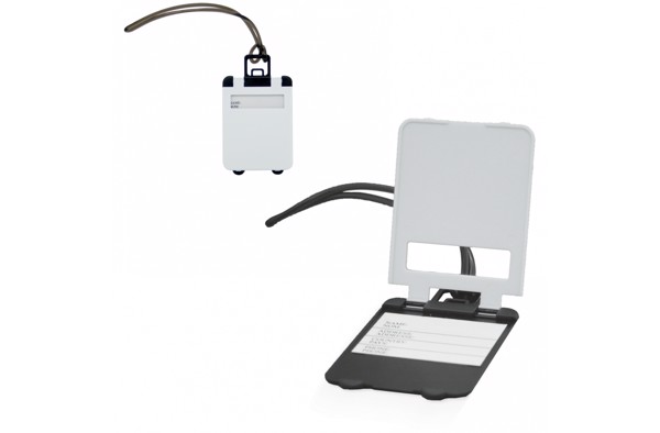 Luggage tag in suitcase shape