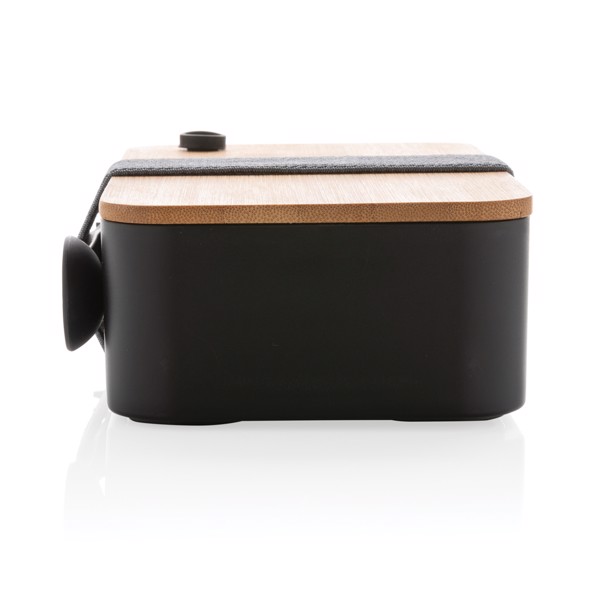 PP lunchbox with bamboo lid & spork