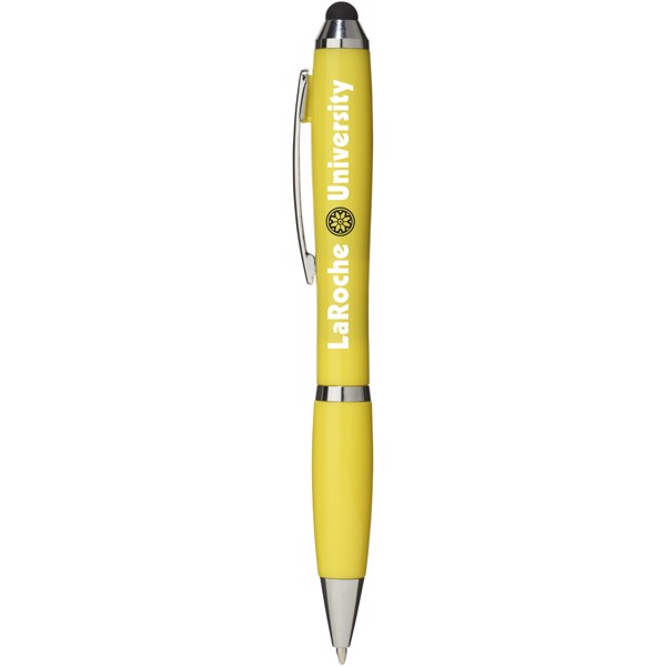 Nash stylus ballpoint pen with coloured grip - Yellow