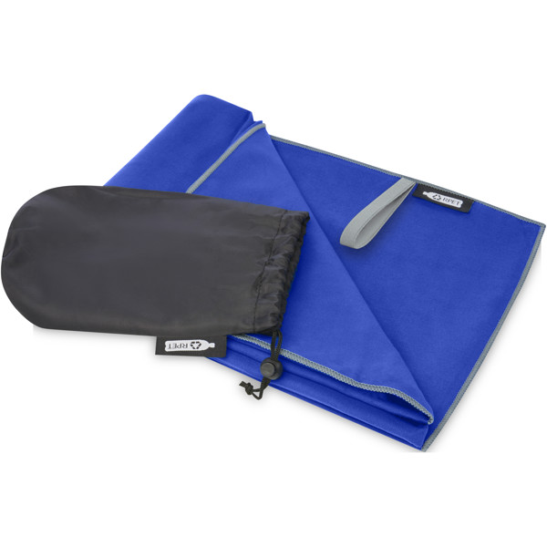 Pieter recycled PET ultra lightweight and quick dry towel 130 x 80 cm - Process Blue