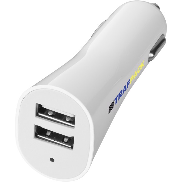 Pole dual car adapter - White