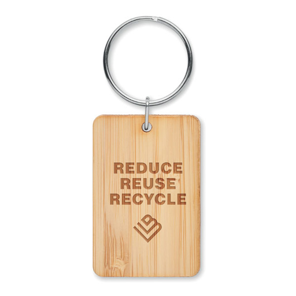 Rectangular bamboo key ring Angleboo