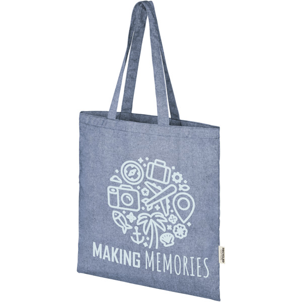 Pheebs 150 g/m² Aware™ recycled tote bag - Heather Blue