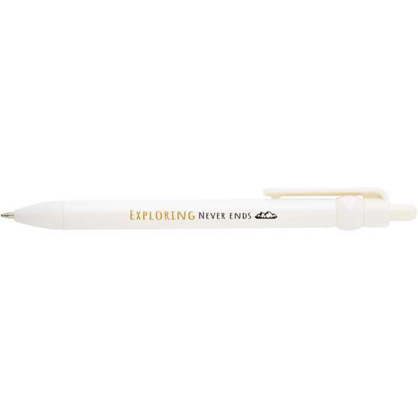 Fidget recycled plastic ballpoint pen (black ink) - White