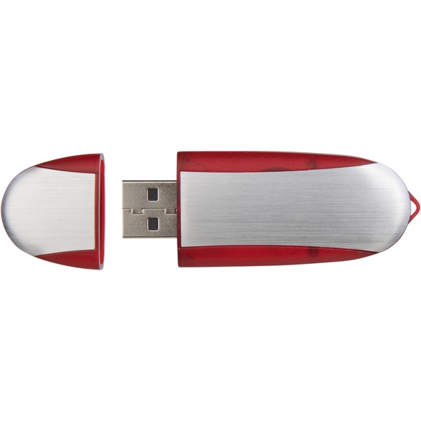 Oval USB - Červená s efektem námrazy / Stříbrný / 32GB