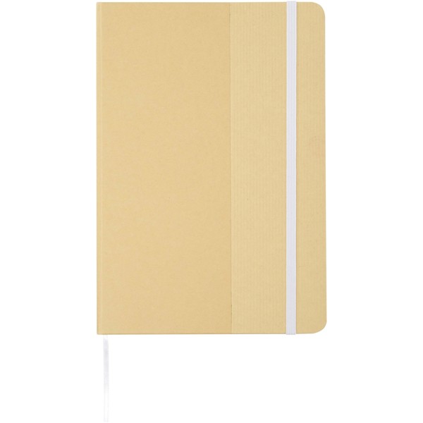 Nelida A5 recycled cardboard hard cover notebook - White