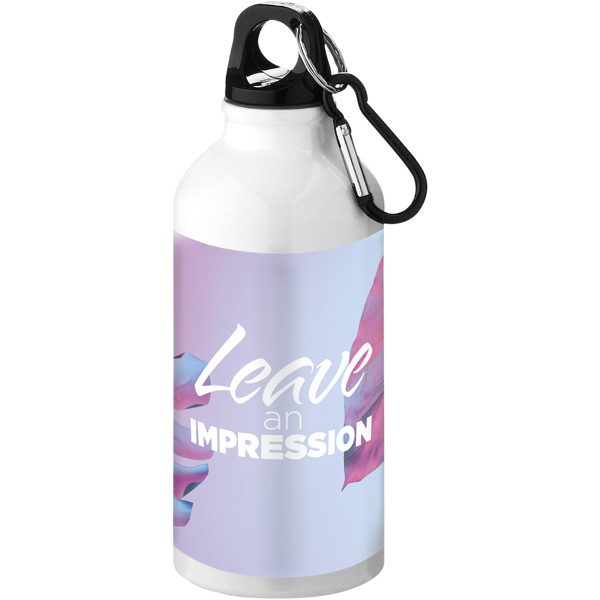 Bidón de 400 ml con mosquetón "Oregon" - Blanco