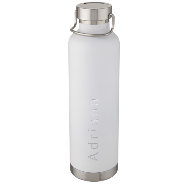 Thor 1 L copper vacuum insulated water bottle - White
