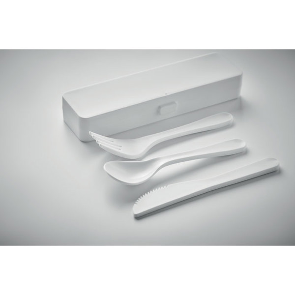 Cutlery set  PP Rigata - White