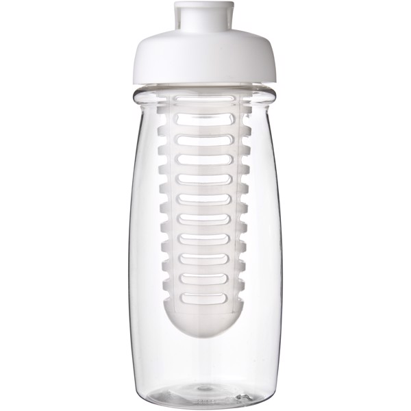 H2O Active® Pulse 600 ml flip lid sport bottle & infuser - Transparent / White