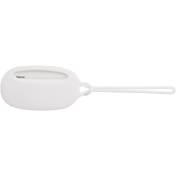 Silicone luggage tag - White