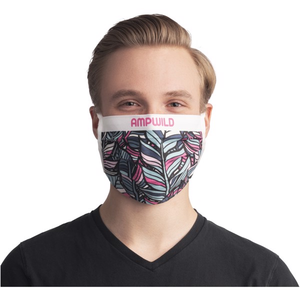 Sublimation reuseable mask with cords