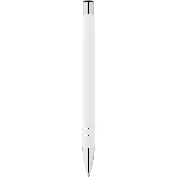 Corky ballpoint pen with rubber-coated exterior - White