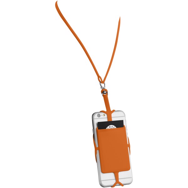 Fort-rock silicone RFID card holder with lanyard