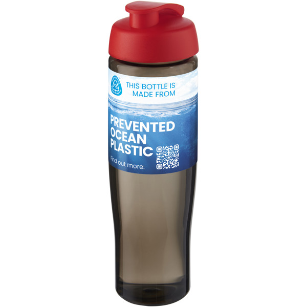 H2O Active® Eco Tempo 700 ml flip lid sport bottle - Red / Charcoal