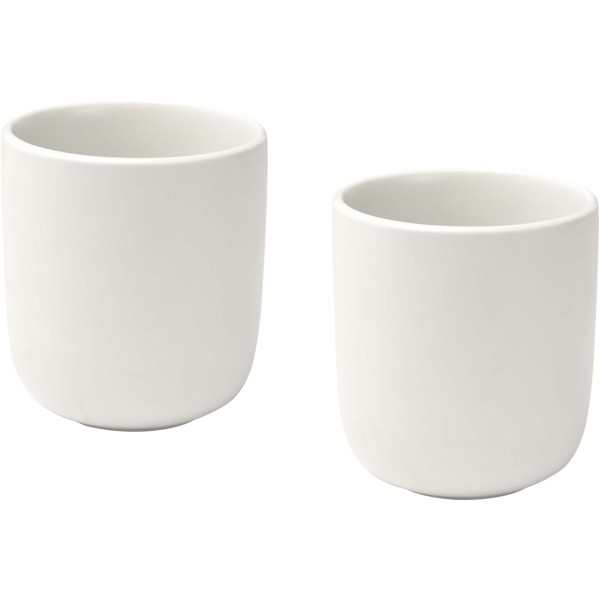 Male 200 ml ceramic cups with matt finish - set of 2 - White